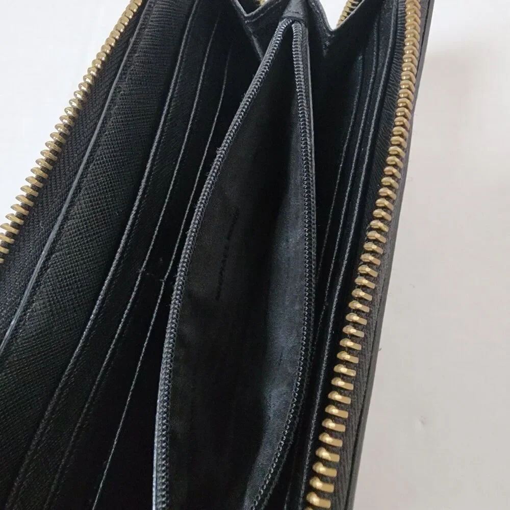 Michael Kors Woman's Black Zip Around Clutch Wallet MK
